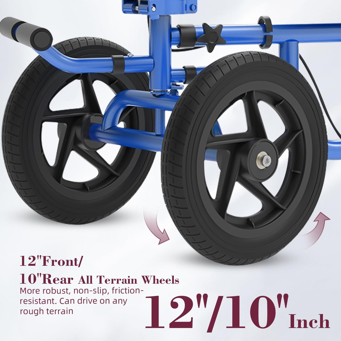 Fvzzin All Terrain Knee Scooter for Adults, Foldable Rolling Knee Scooter with DIY Stickers & Shock Absorber, Steerable Knee Walker for Broken Foot, Ankle Injuries & Surgery, Better Crutch Alternative