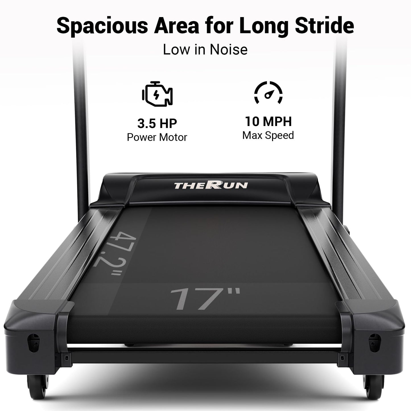 THERUN Incline Treadmill, Treadmills for Running and Walking, 300 lbs Weight Capacity Folding Treadmill with 0-15% Auto Incline, Wide Belt, 3.5HP, App, Heart Rate, Red