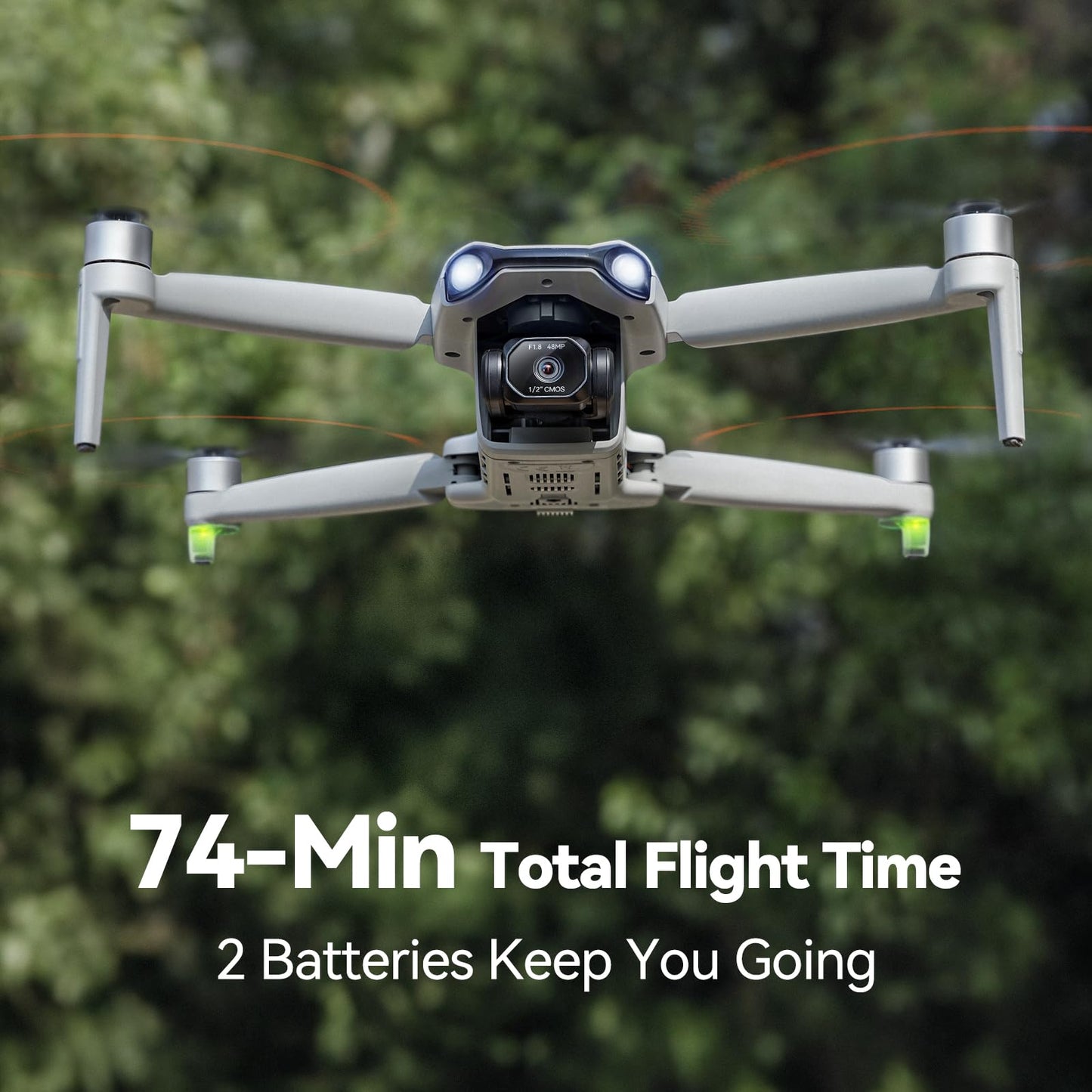 Ruko F11PRO 2 Plus Drones with Camera for Adults, 48MP 8K Photo, 3-Axis Gimbal Stabilizer, 74 Mins Flight Time (2 Batteries), 20,000ft Transmission, Beginner-Friendly Tech Gift