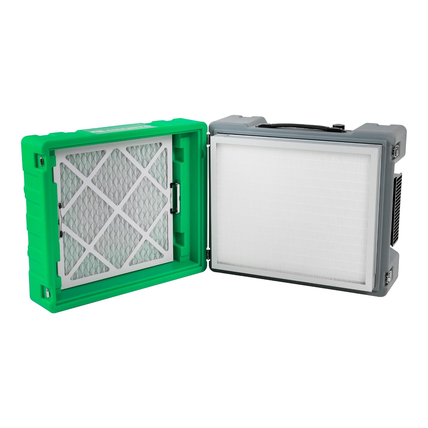 MOUNTO 550cfm Hepa Air Scrubber Industrial Air Cleaner- 550cfm Portable Air Purifier w/Variable Speed, Dual Outlet for Fire/Water Damage Restoration, Construction & Painting, Janitorial (Green)