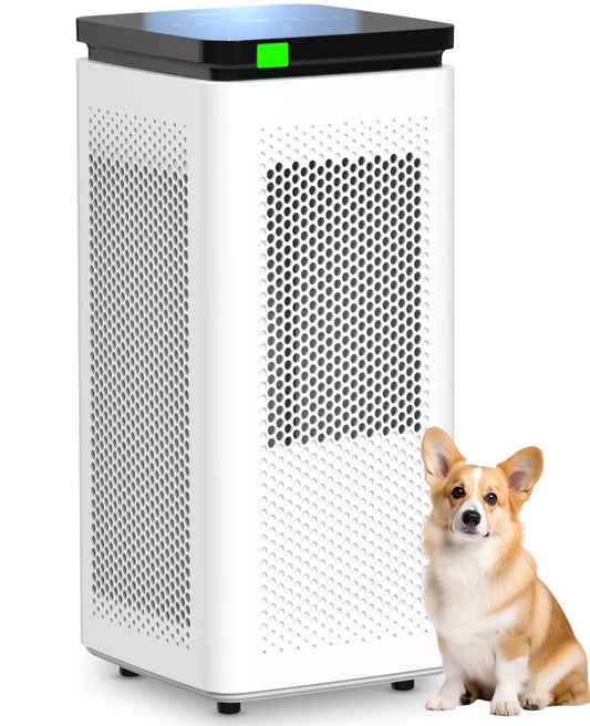 Air Purifiers for Home Large Rooms up to 3500 Ft², H13 True HEPA 0.1 Micron 99.97% Filtration with Carbon Filter, 235 CFM CADR, for Pollen, Pet Odor, Smoke, VOCs, 30dB Sleep Mode, PM2.5 Display