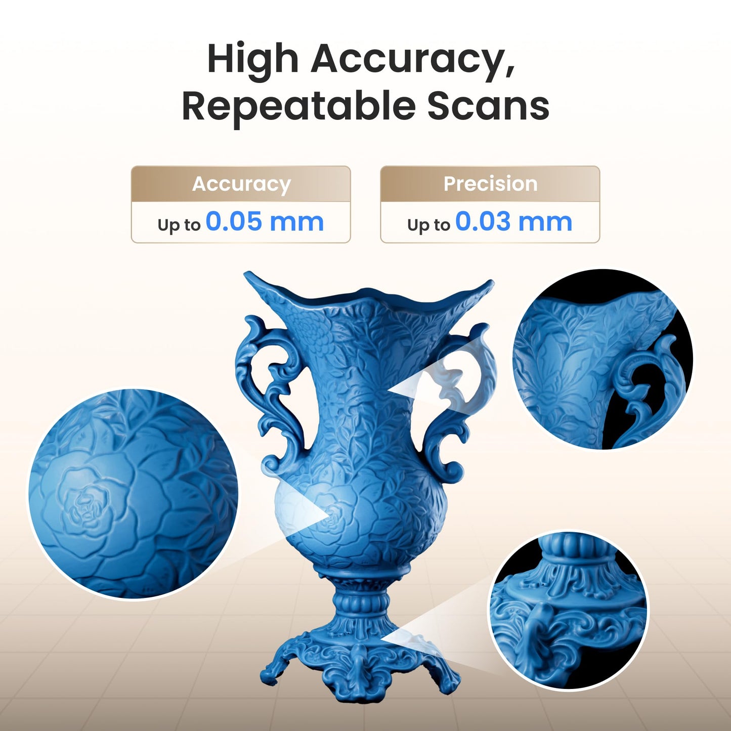 Revopoint INSPIRE 2 3D Scanner for 3D Printing Handheld, Up to 0.03mm Precision, Multi-Line Laser/Structured Light, Wireless/Outdoor Scanning, Full-Color Scan, for iOS/Android/Win/macOS, Standard