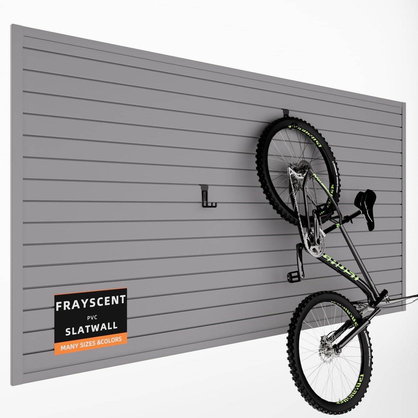 FRAYSCENT Slat Wall Paneling Garage Slat Wall Storage Systems Slatwall Panels Power Tool Organizer Wall Mount, PVC Garage Storage & Organization Products Slate Board (Grey, 4ft x 8ft)