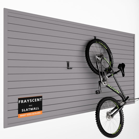 FRAYSCENT Slat Wall Paneling Garage Slat Wall Storage Systems Slatwall Panels Power Tool Organizer Wall Mount, PVC Garage Storage & Organization Products Slate Board (Grey, 4ft x 8ft)