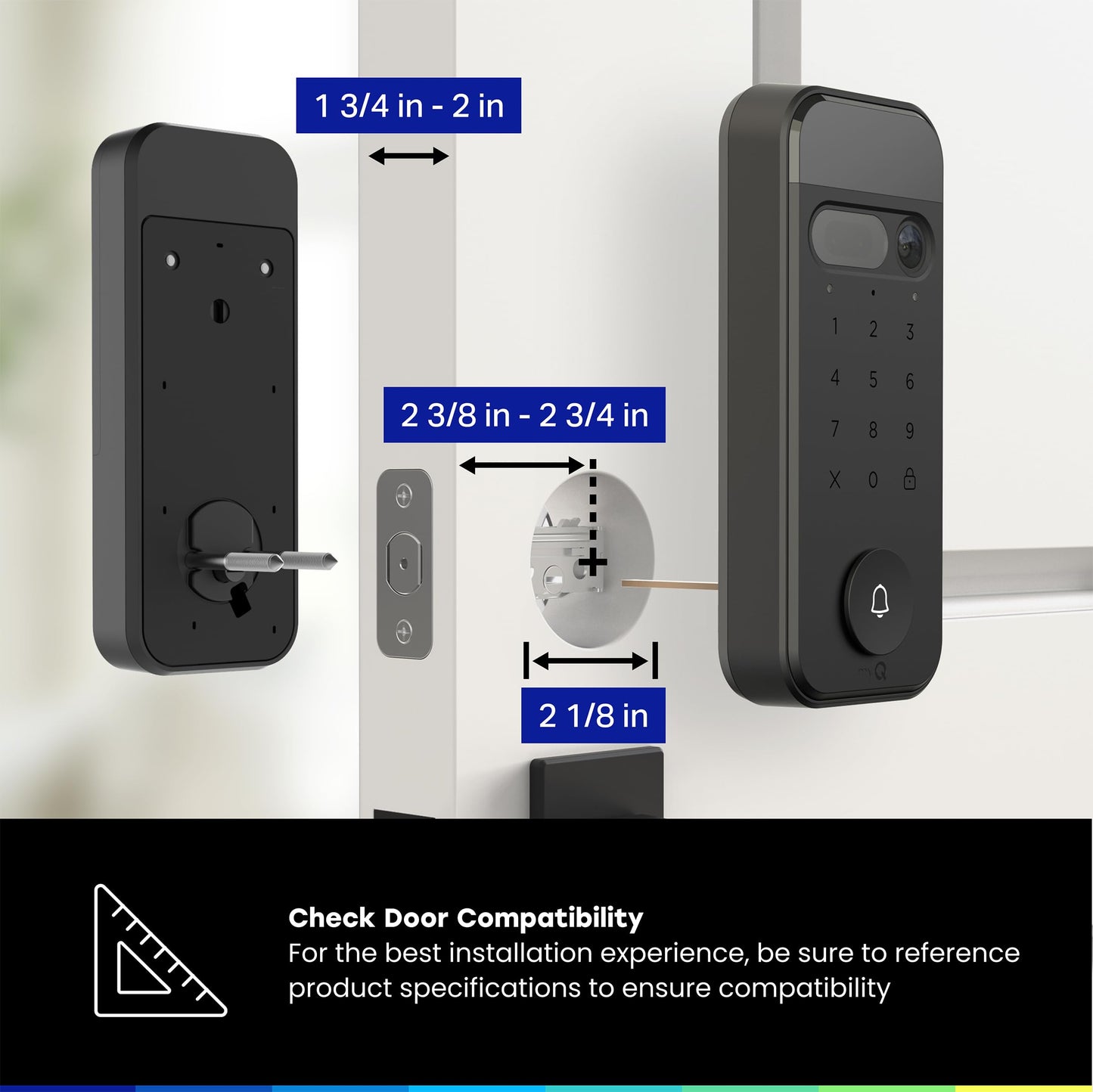 myQ Secure View™ 3-in-1 Smart Lock with 2K HDR Video Doorbell Camera, Face Access, Fingerprint Access, PIN & App Control — Intelligent Entry with Built-in Camera, Color Night Vision & Two-Way Audio