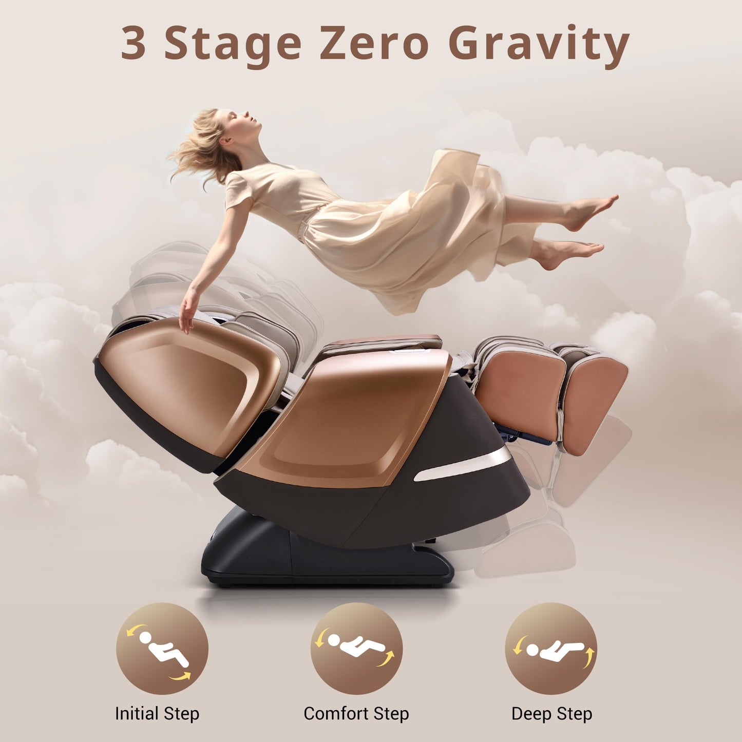 MYNTA 4D Massage Chair for Full Body, 4D+2D Dual Mechanism with Waist & Shawl Heating, Zero Gravity Recliner Foot & Calf Massage, Extended SL-Track, Music Sync with Hi-Fi Bluetooth Speaker