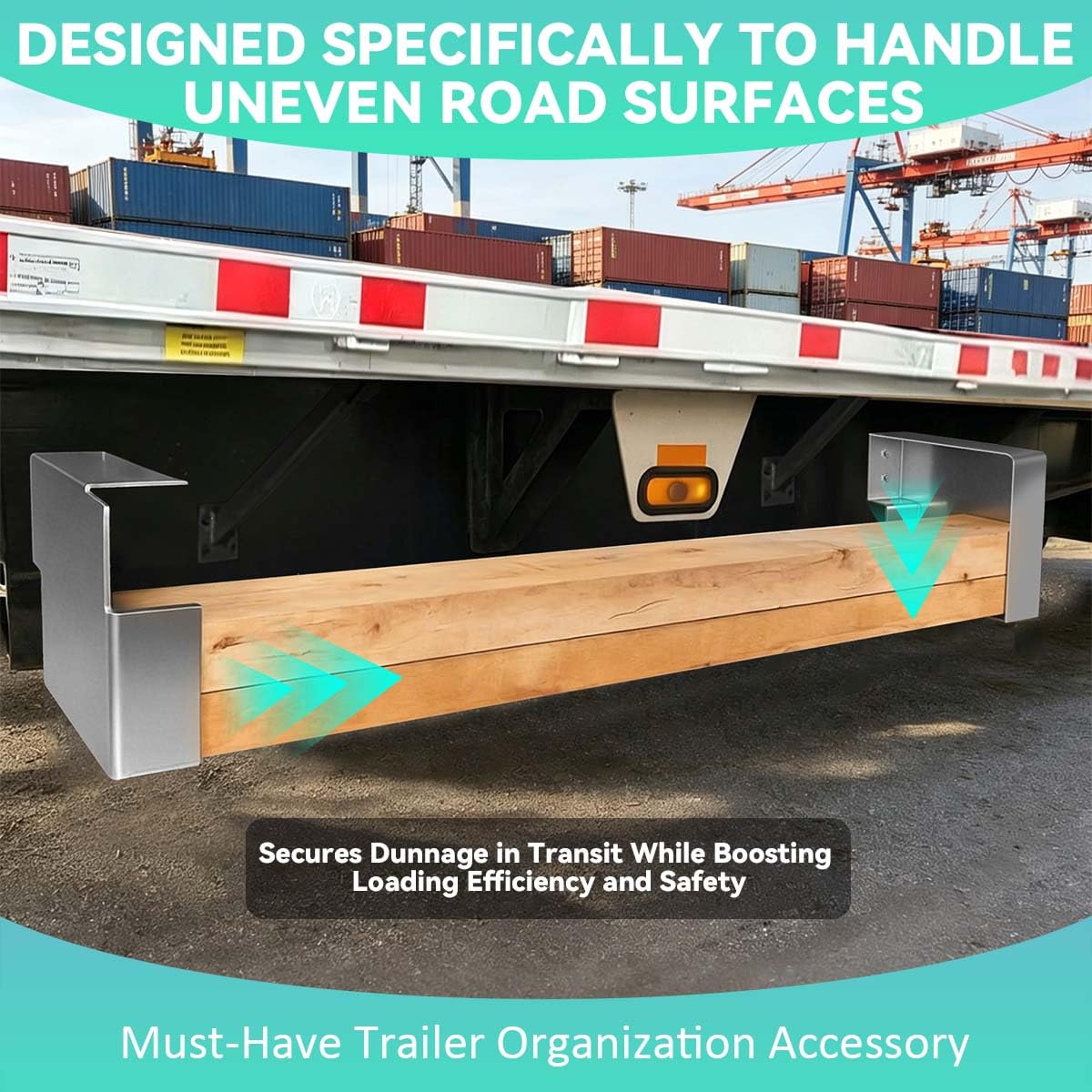 1 Pair 20"x15" Aluminum Dunnage Racks Holde, Coil Racks for Flatbed Trailer, Accesorios para Trailer, 6mm Thick Bolt-On Wood Holder Fits Most Trailers Gooseneck, Flatbed, Stepdeck Compatible