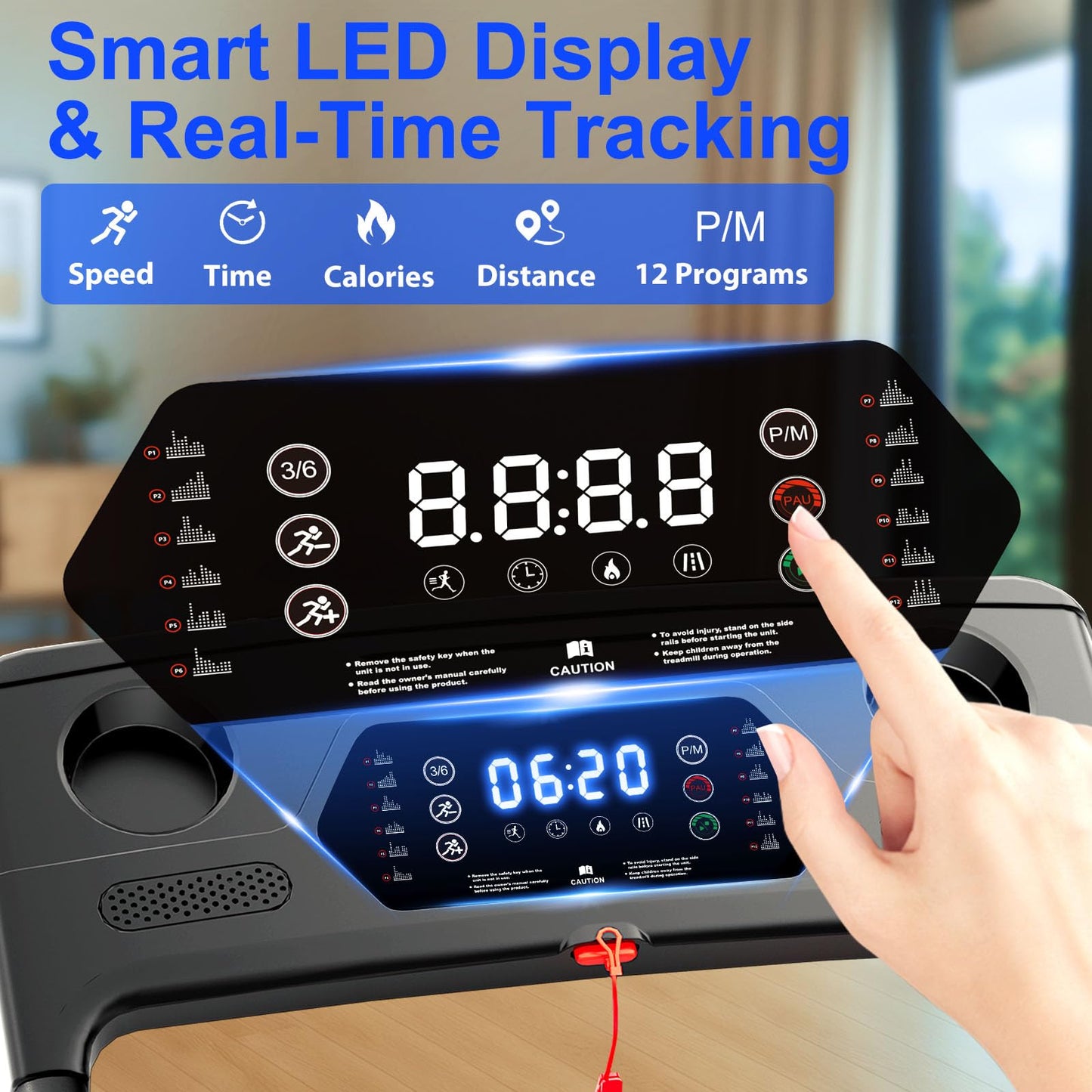Treadmills for Home 3.0HP Quiet Foldable Treadmill with Incline, Portable Walking Pad with Handle Bar, Walking Pad Treadmill for Running and Jogging with 330 LBS Capacity