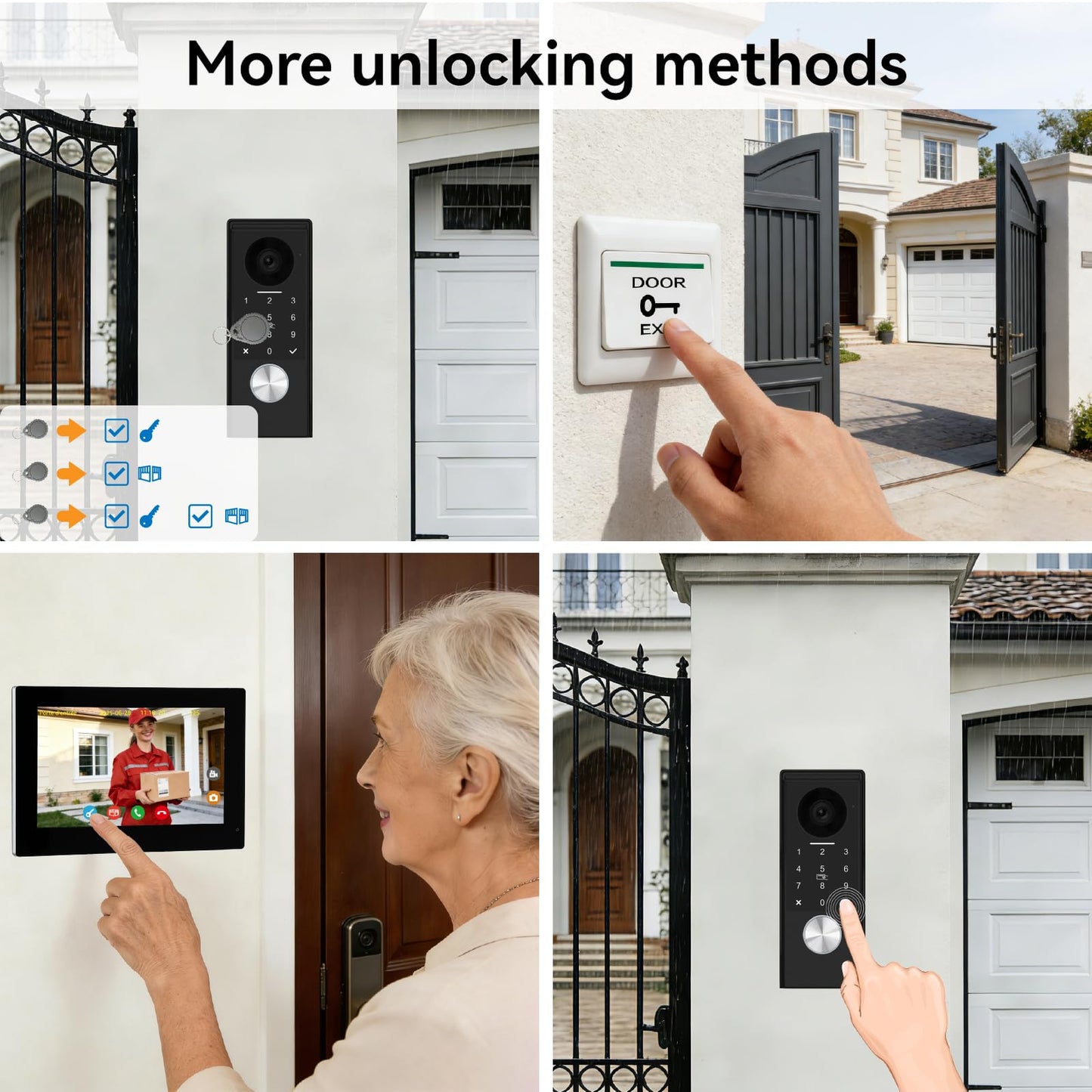 KeonBell Video Door intercom 2-Wired, doorbell withCamera, Full HD Camera, Door intercomSupports Password, 7" WiFi Monitor andTuya APP, 2-Way Audio, Unlock for HomSecurity System