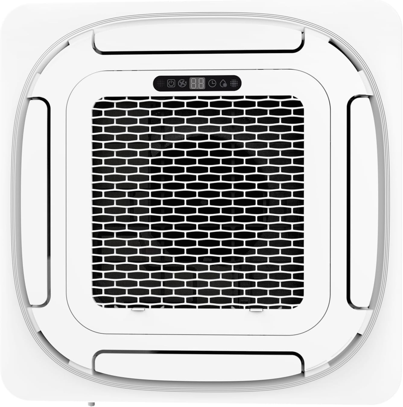 GarveeHome 18000 BTU Ceiling Cassette Mini Split Air Conditioner - 8-Way 360° Airflow - Ductless Cooling & Heating - Remote Control, Quiet & Energy Efficient - 208/230V, 25ft Installation Kit, Central