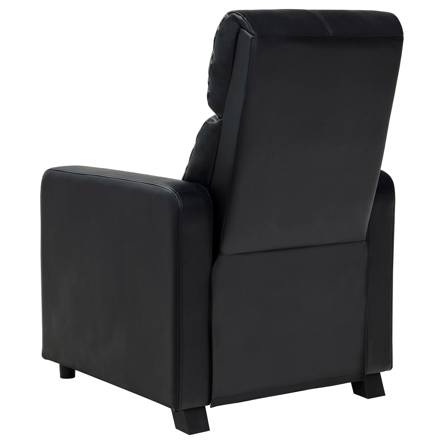 Coaster Home Furnishings - Toohey - Faux Leather - 5-Piece Theater Seating with Consoles and Recliners with Tufted Backrests and Slim Track Armrests - Living Room, Home Theater - Black - 600181-S3A