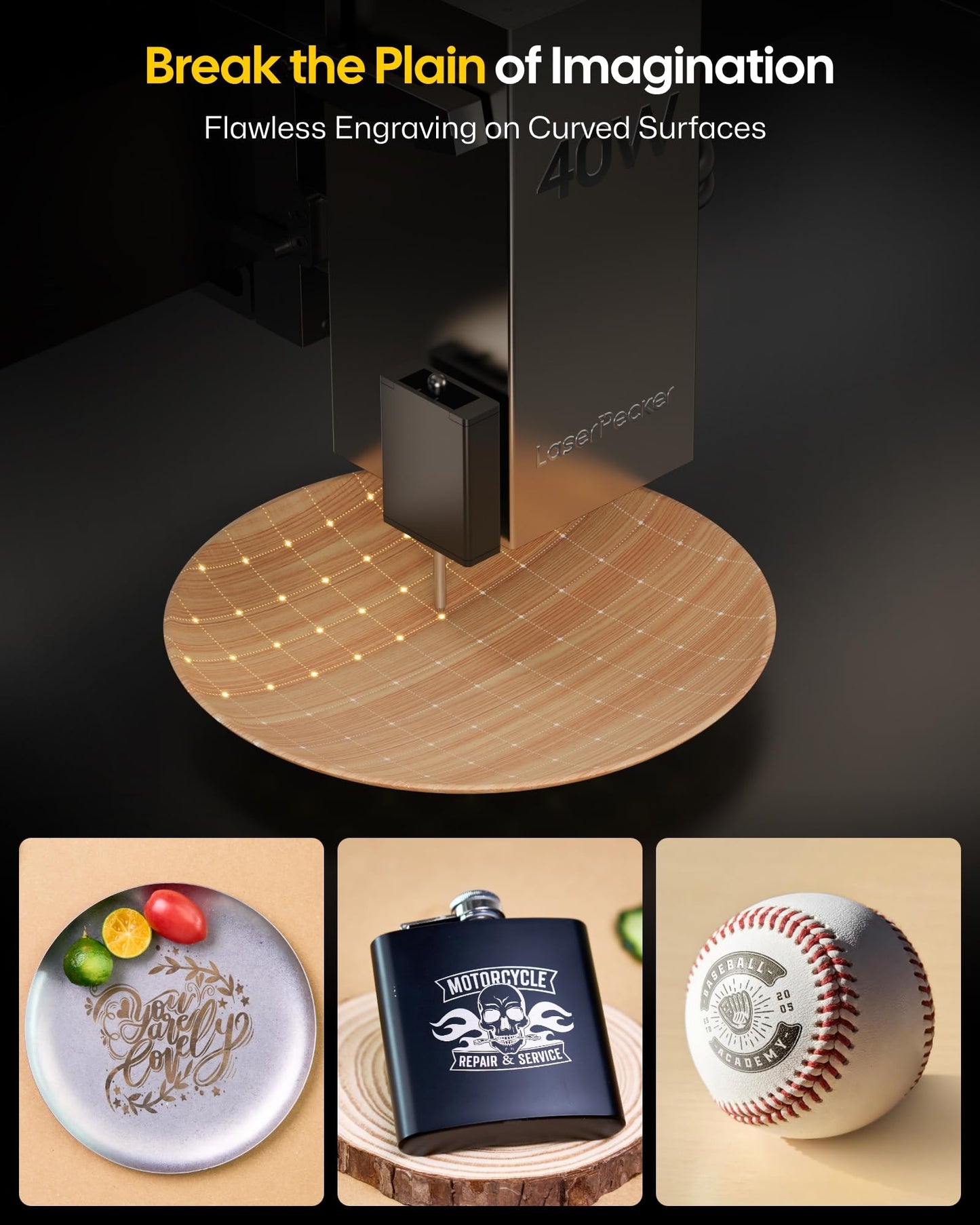 LaserPecker LX2 20W All-in-One Desktop Laser Engraver Cutter, 19.7" x 12" Large Working Area 1000mm/s High-Speed 12MP Camera Class 1 Safety Laser Engraving Machine for Wood Metal Acrylic, Basic Bundle