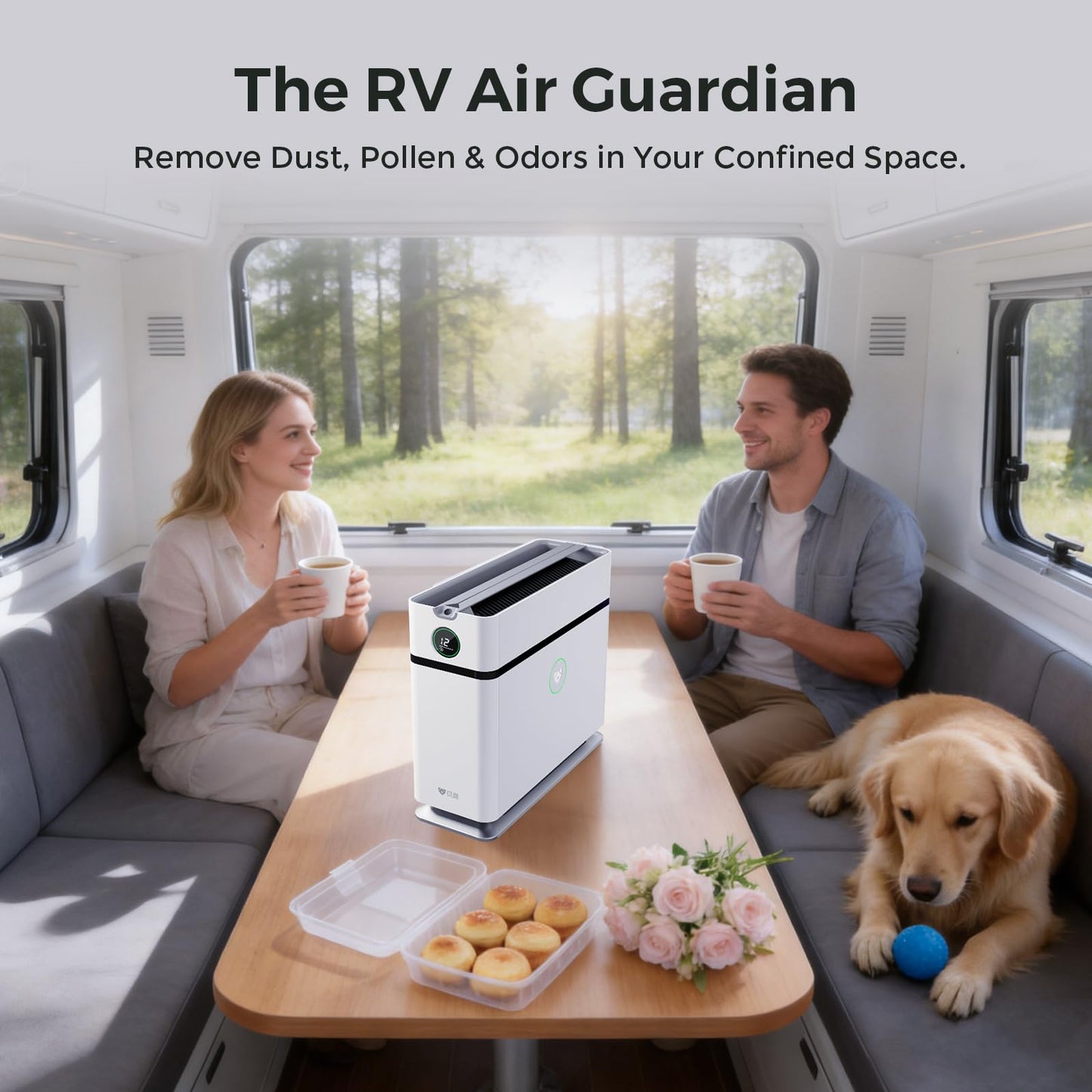 Airdog X1+ Air Purifier for Home,TPA Technology Up to 20X More Effective than HEPA,Portable Air Cleaner for RV with 3 Modes, App Control for Allergens, Pollutants, Smoke, Dust