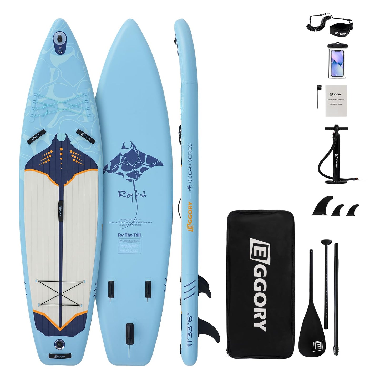 Inflatable Paddle Board,Stand Up Paddle Board Set, Extra Wide SUP Board with Removable Fin, Floating Paddle, Hand Pump, Waterproof Phone Pouch,Traveling Board
