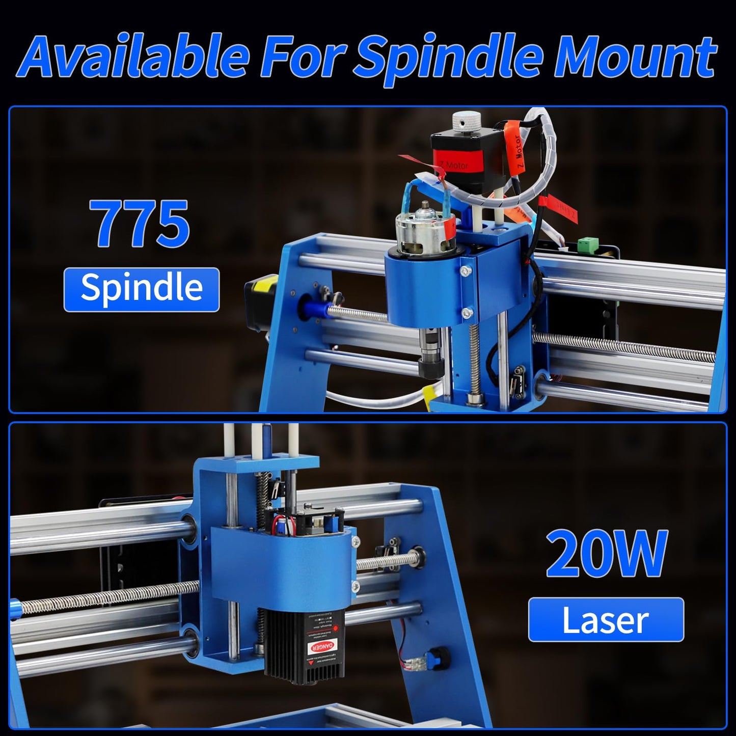 WolfPawn 3018 CNC Machine All-Metal CNC Router Machine, with Emergency-Stop 3 Axis Plastic Acrylic PCB PVC Wood Carving Milling Engraving Machine, XYZ Working Area 300x180x60mm