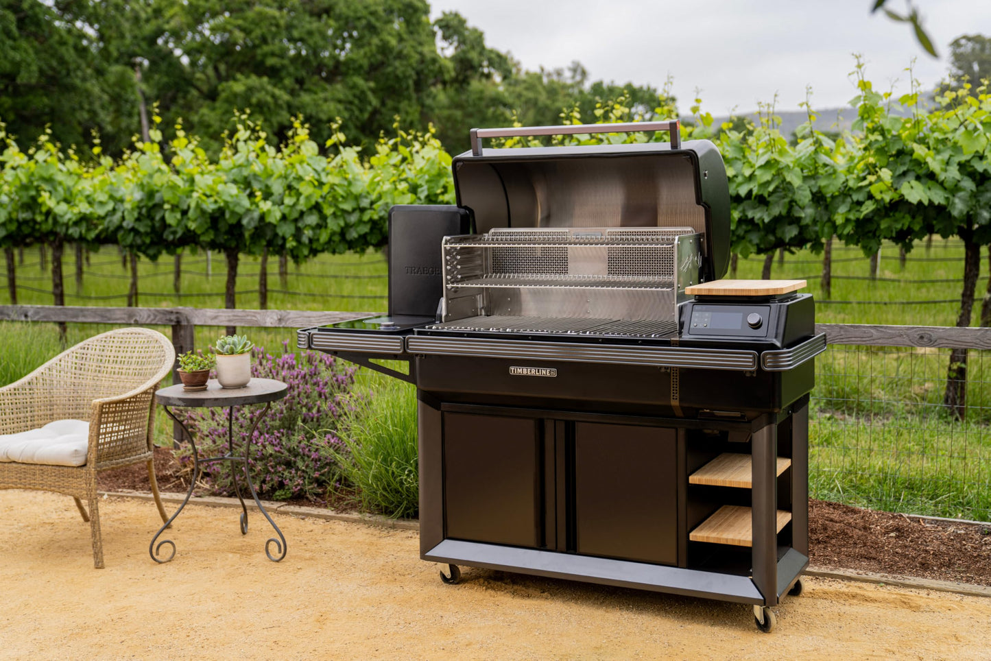 Traeger Timberline XL Wood Pellet Smoker Grill with 1,320 sq in Cooking Area, WiFIRE Smart Temp Control, 500-degree Max Heat, Super Smoke Mode, 6 in 1 Outdoor BBQ Smoker & Grill with Induction Burner