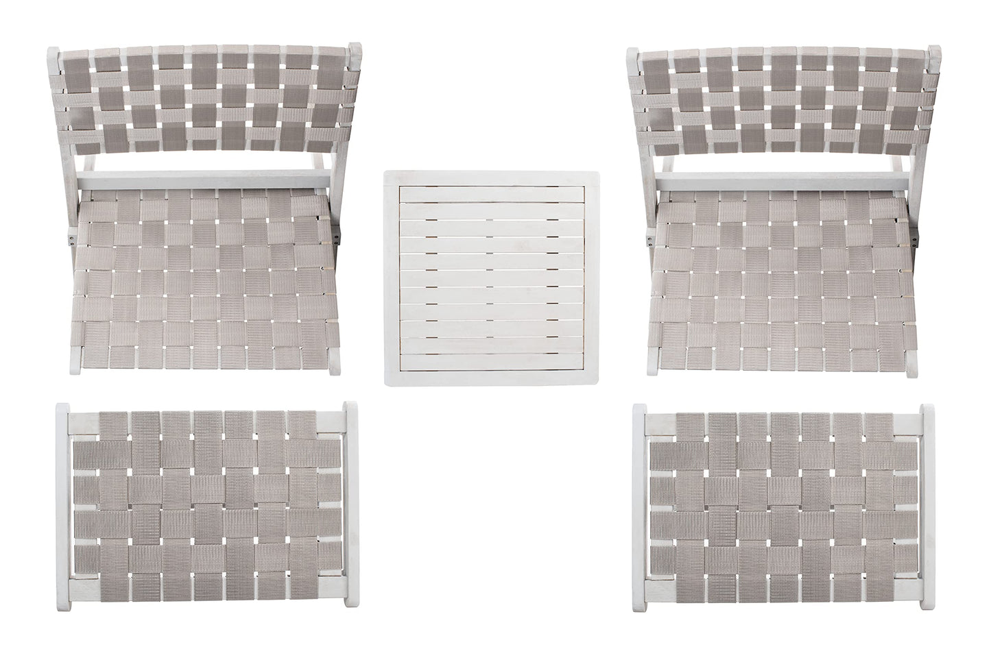 SAFAVIEH Outdoor Collection Darryl Acacia Wood 5-Piece Patio Set PAT7078B, Grey/Grey