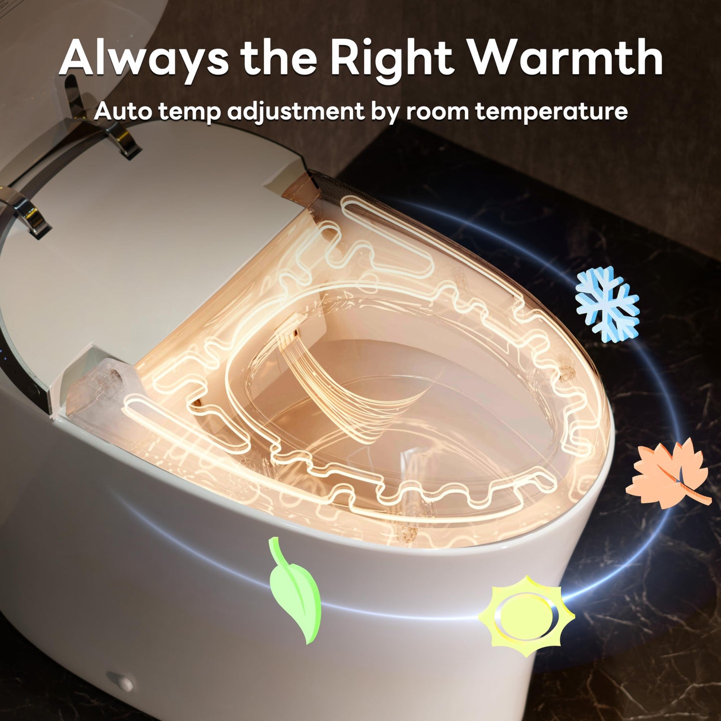 CANEST Smart Toilet with Bidet Built in, Elongated Bidet Toilet with Tank, 1000g MaP Flushing, ADA Comfort Height, Auto Temperature Control Heated Seat, Water, Blackout Flush, Soft Close(TC-500SE)