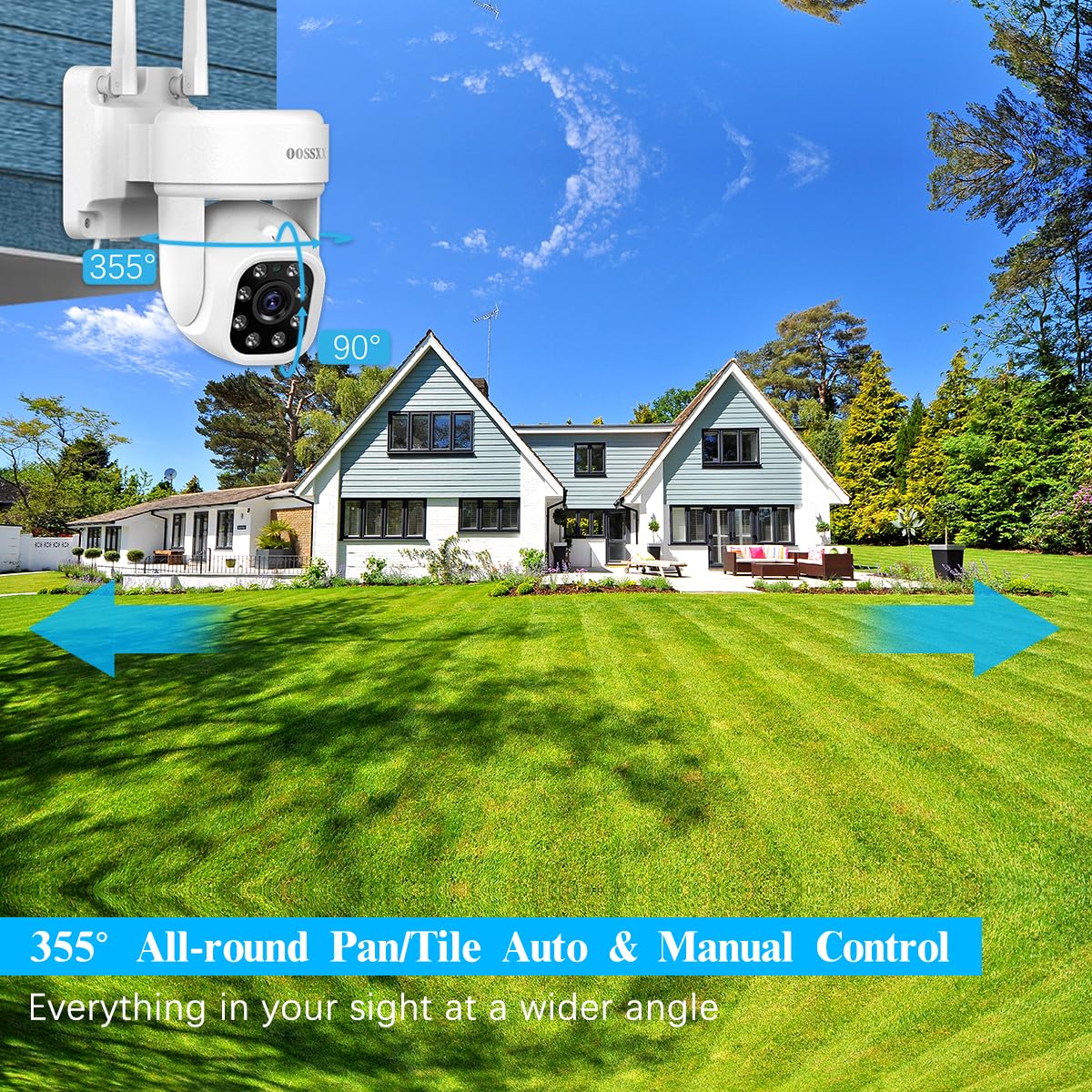 (2026 Update) 5MP PT Wireless Security Camera System with AI Human Tracking, Dual-Band 2.4G&5G WiFi, 130° Wide Angle, 2-Way Audio, No Monthly Fee, Outdoor Home Security Kit