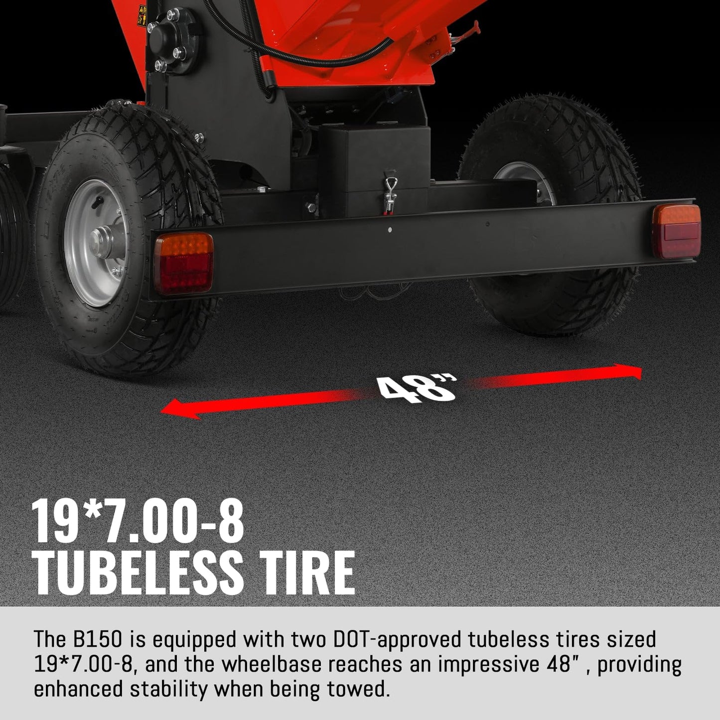 MechMaxx 6 inch Kohler 429cc 14hp Electric Start Gas Powered 4-Wheels Wood Chipper Shredder Mulcher with Towbar, Tail Light, Emergency Stop Button&Stop Bar, Model B150 Red