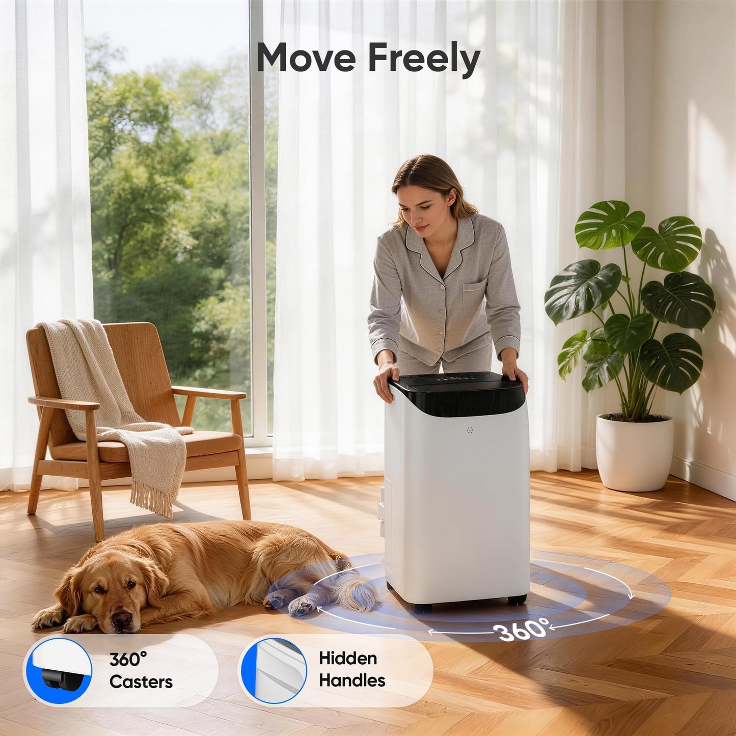 14000 BTU Portable Air Conditioners, Cooling,Fan,Dehumidification,Sleep Mode for Large Rooms up to 700 Sq.Ft, AC Unit with Remote Control, 24H Timer, Installation Kits Included
