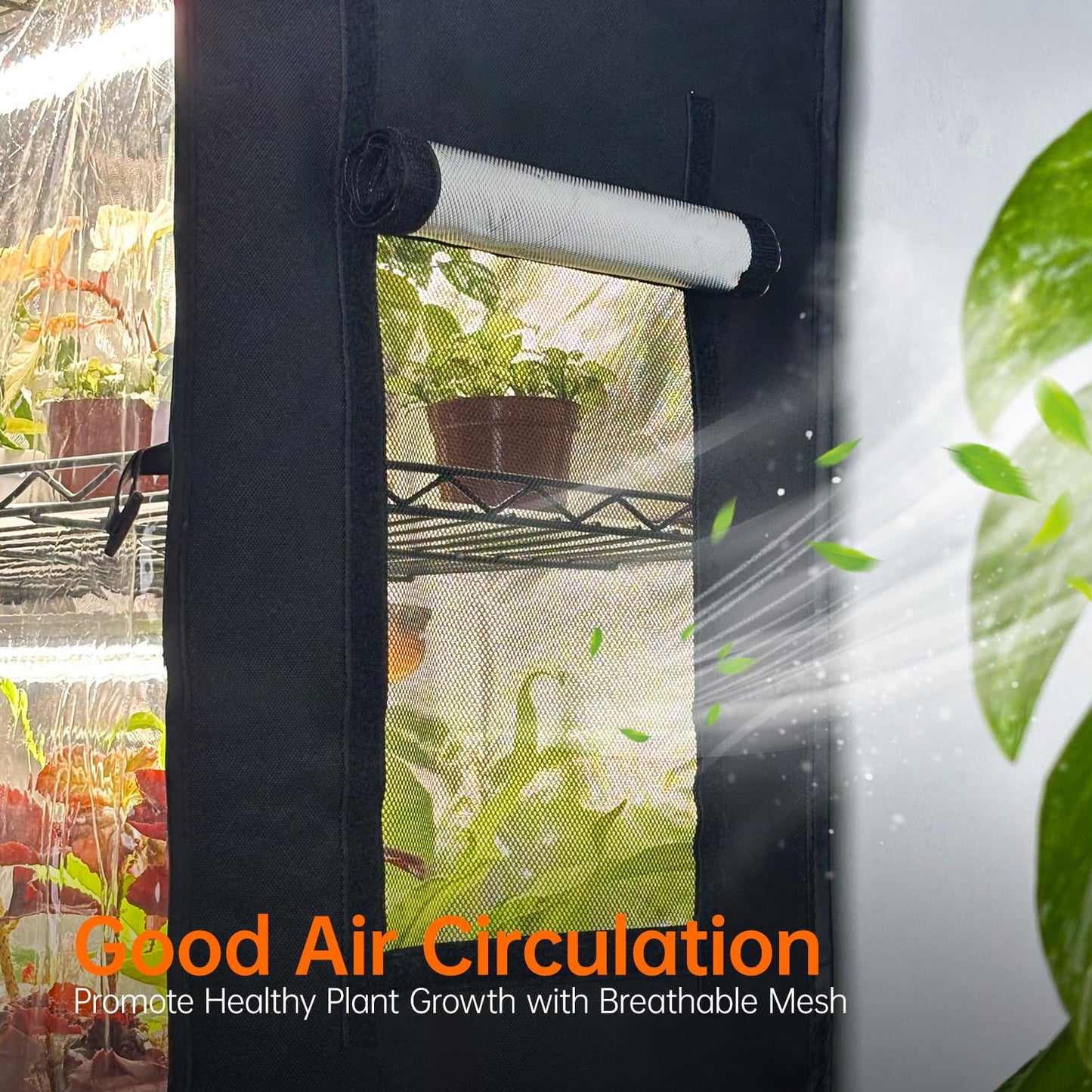 Bstrip Indoor Greenhouse with Grow Light, 4 Tier Plant Shelf with Oxford Fabric Grow Tent & Timer for Indoor Plant, Mini Greenhouse for Spring Seed Starting, Vegetables, Plant Growth, 23.6"x13.8"x59"