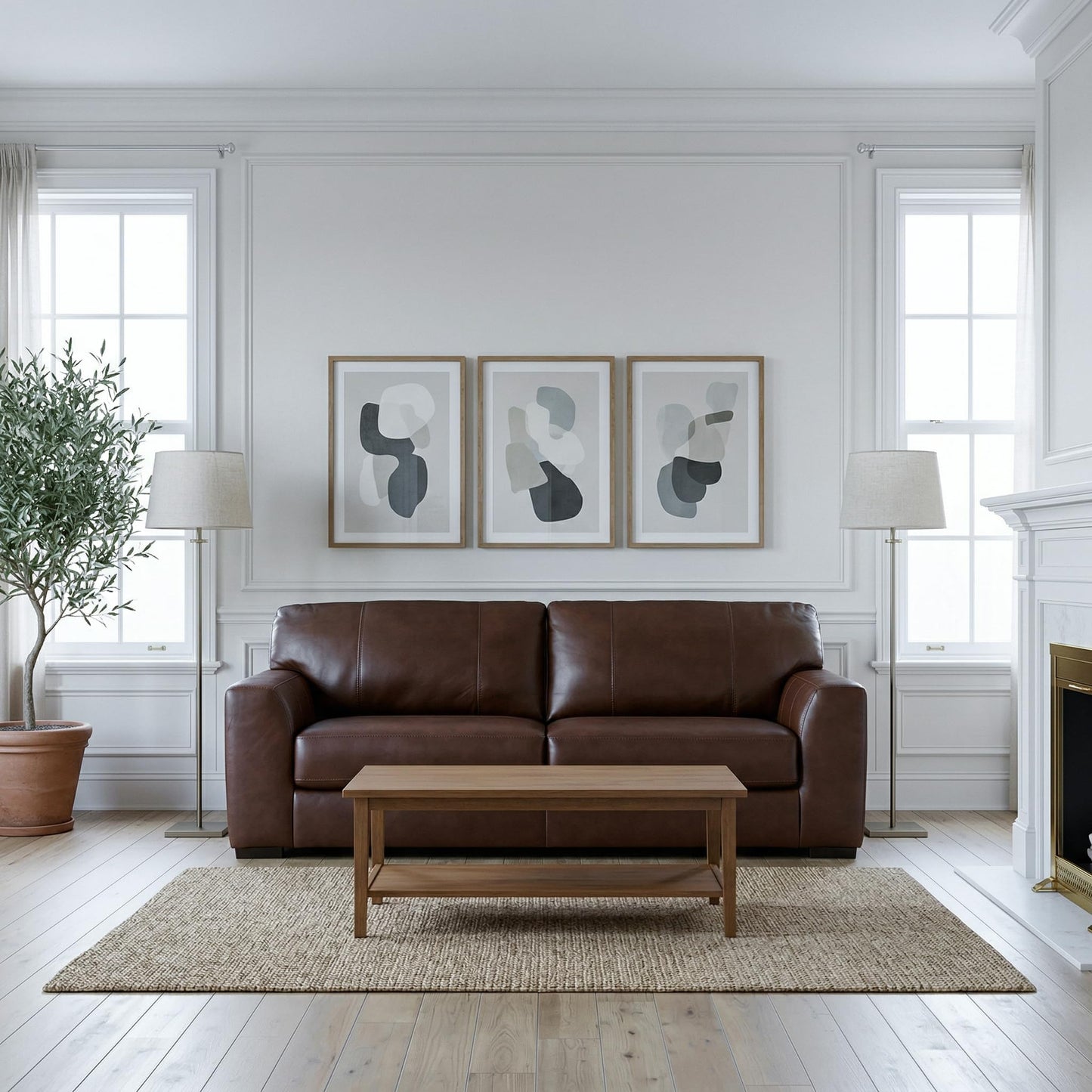 Signature Design by Ashley Creazzo Modern Leather Match Sofa with Loose Seat Cushions and Non-Skid Legs, Dark Brown
