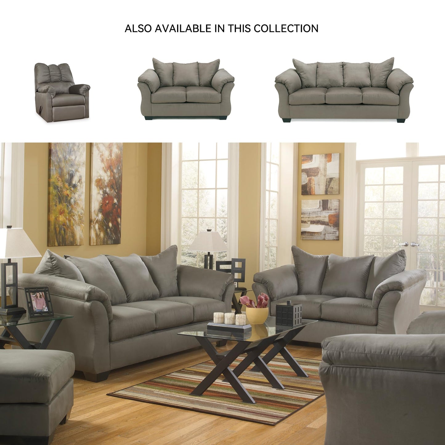 Signature Design by Ashley Darcy Casual Plush Sofa, Grayish Brown