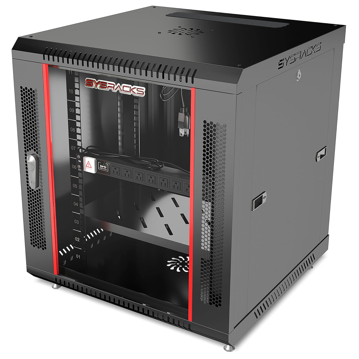 12U Wall Mount Server Rack Cabinet – 19" Network Rack Enclosure, 18" Deep Data Rack Cabinet with Fan, PDU & Shelf for IT Equipment, Switches and Patch Panel