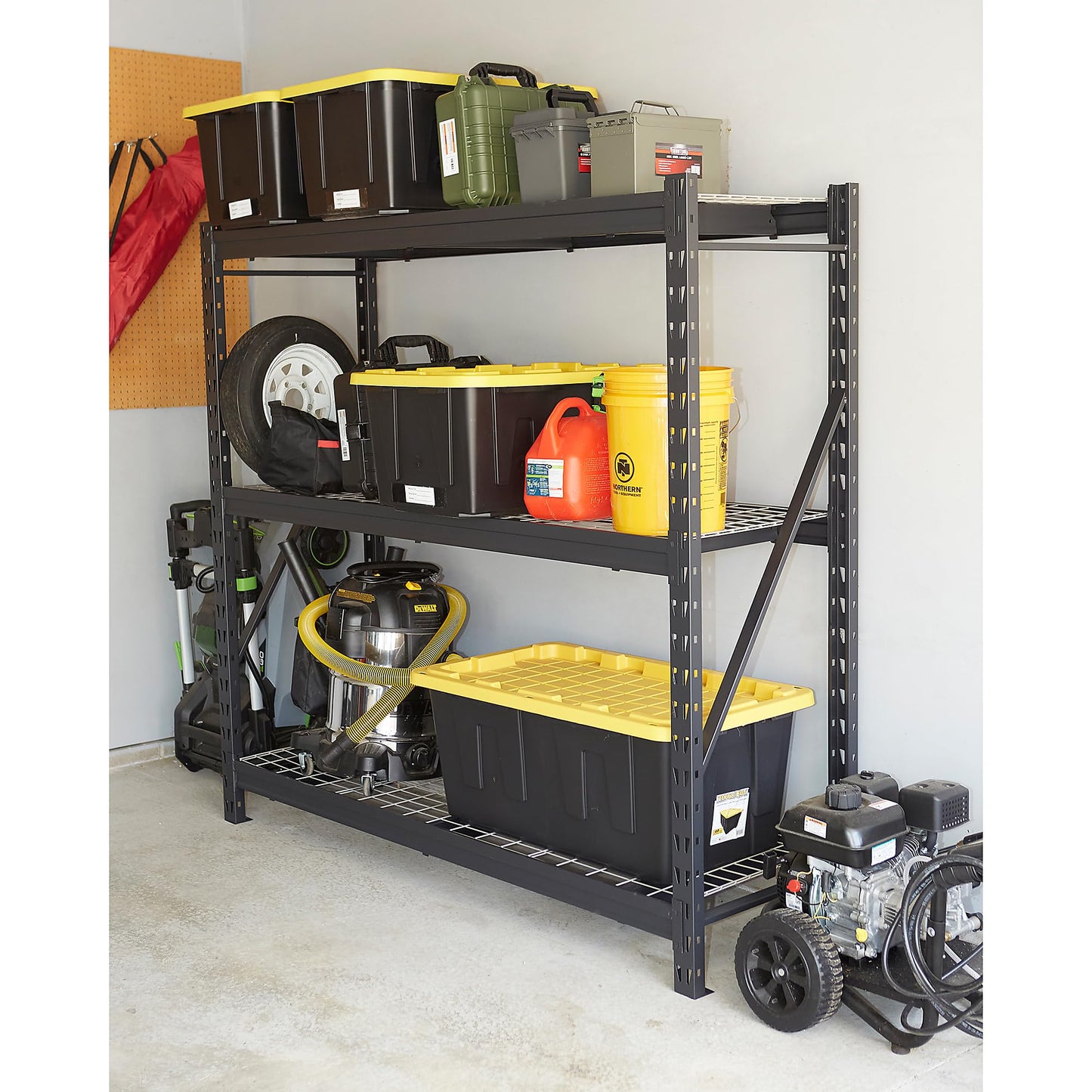 Ironton Industrial Shelving Rack, 3 Storage Shelves Steel Construction 3-Tier Rack with 2000-Lb Load Capacity Per Shelf, Garage Storage Rack