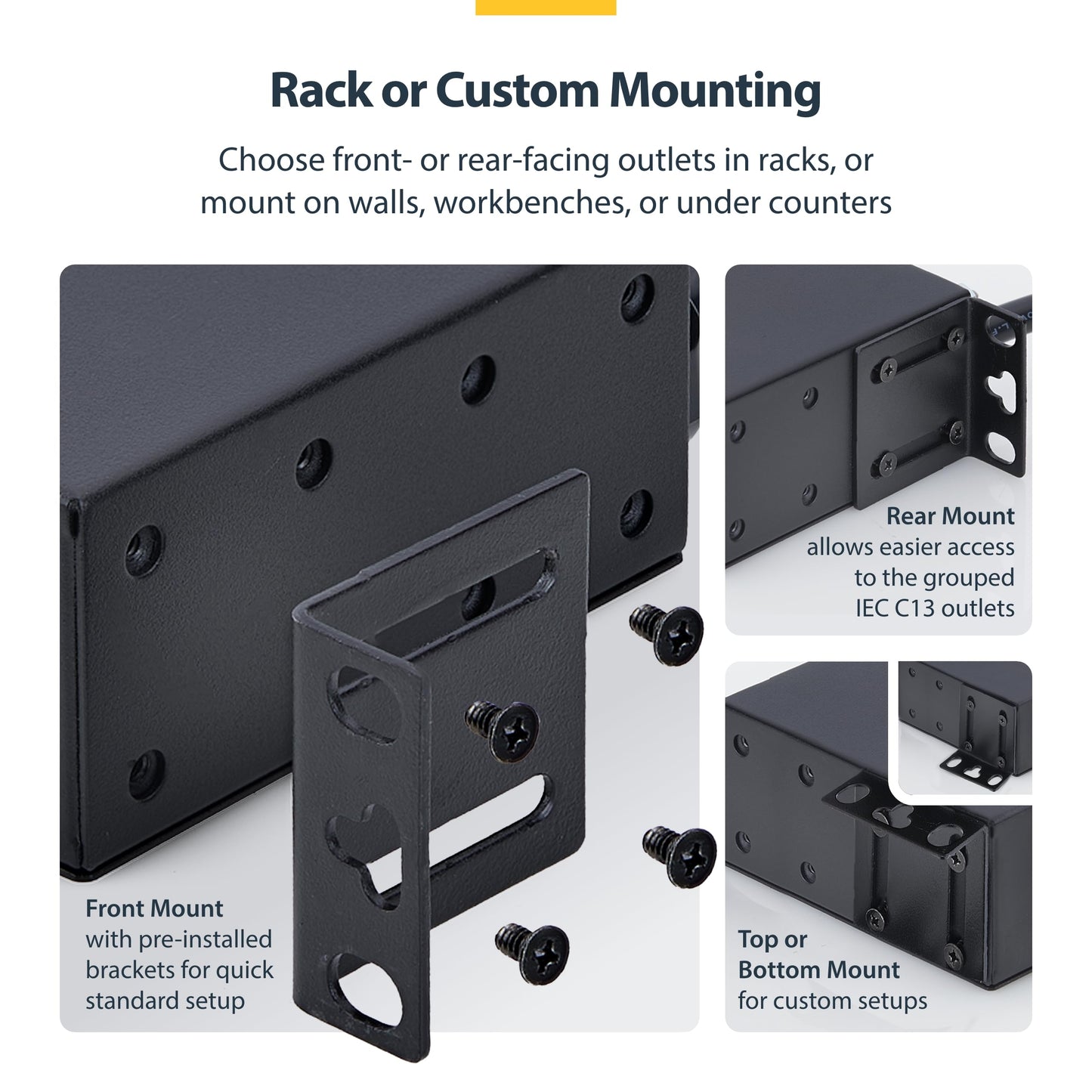 StarTech 20-Outlet Rackmount PDU, 1U Server Power Strip, 16x C13 + 4X C19, 8X Front and 12x Rear Outlets, NEMA L6-30P Wall Connection, 30A/240V, UL-Listed, TAA