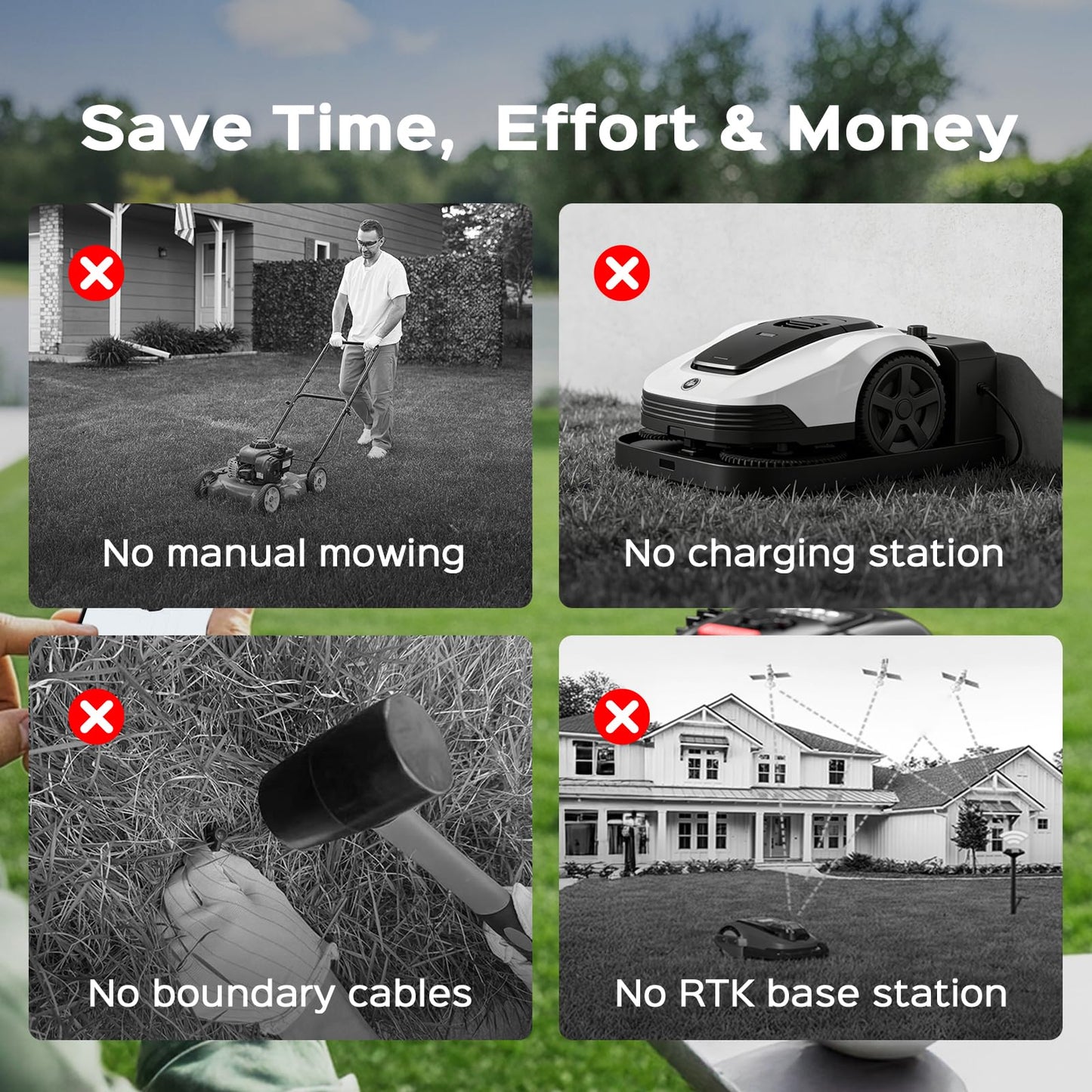 LEBOSBO V3 Robotic Lawn Mower with AI Vision Obstacle Avoidance, Smart APP Control, Low-Noise Operation, Adjustable Cutting Height, No-Go Zones, Ideal Robot Lawn Mower for Lawns Up to 1600 Sq.Ft