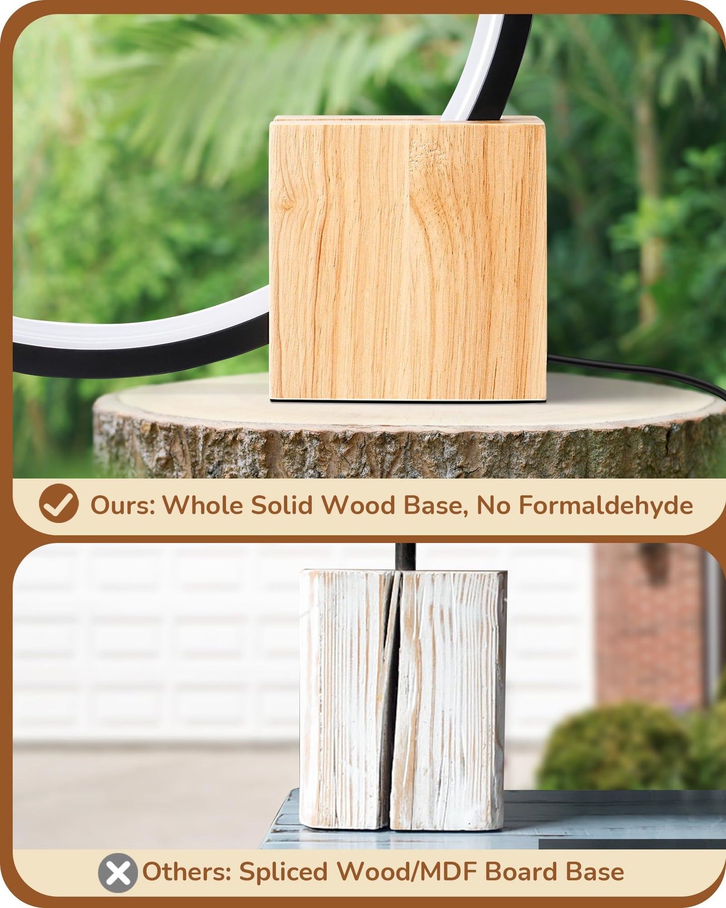 EDISHINE LED Table Lamp with Solid Wood Base, 3 Color Temperatures, 12W, 12inH x 11.8inW x 3.3inD, Black, Model HL