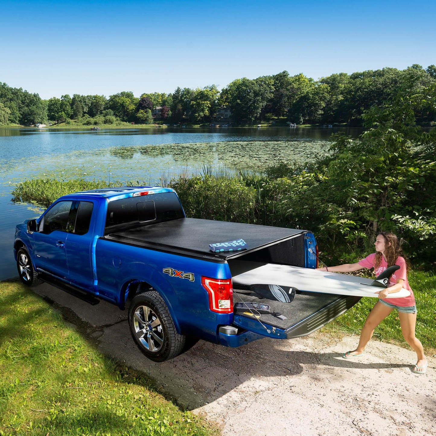 RealTruck TruXedo Lo Pro Soft Roll Up Truck Bed Tonneau Cover | 563801 | Fits 2007 - 2021 Toyota Tundra w/Track System (Excludes Trail Special Edition Storage Boxes) 5' 7" Bed (66.7")