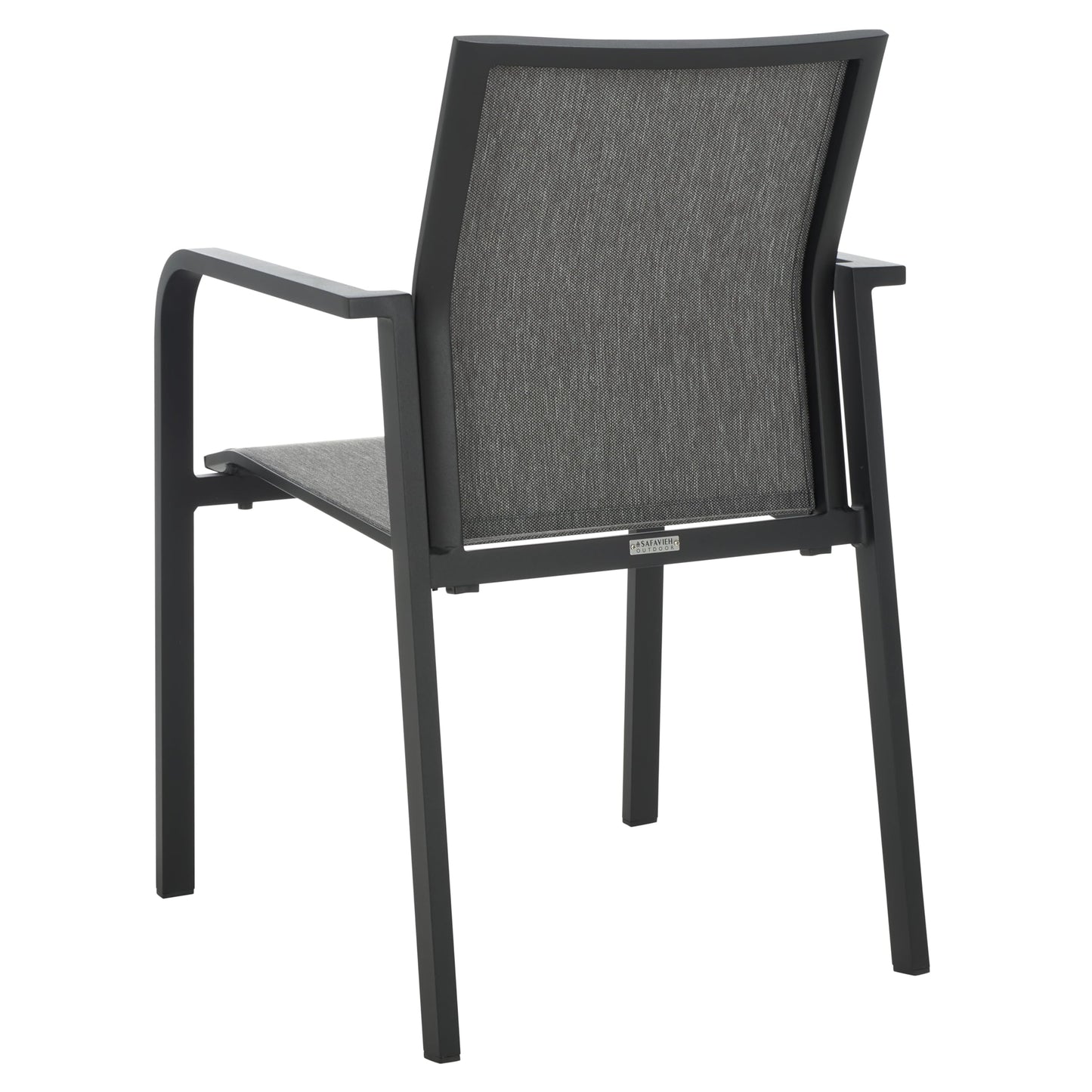 SAFAVIEH Outdoor Patio Furniture Dexter Black Armchair Set of 2 (Fully Assembled)