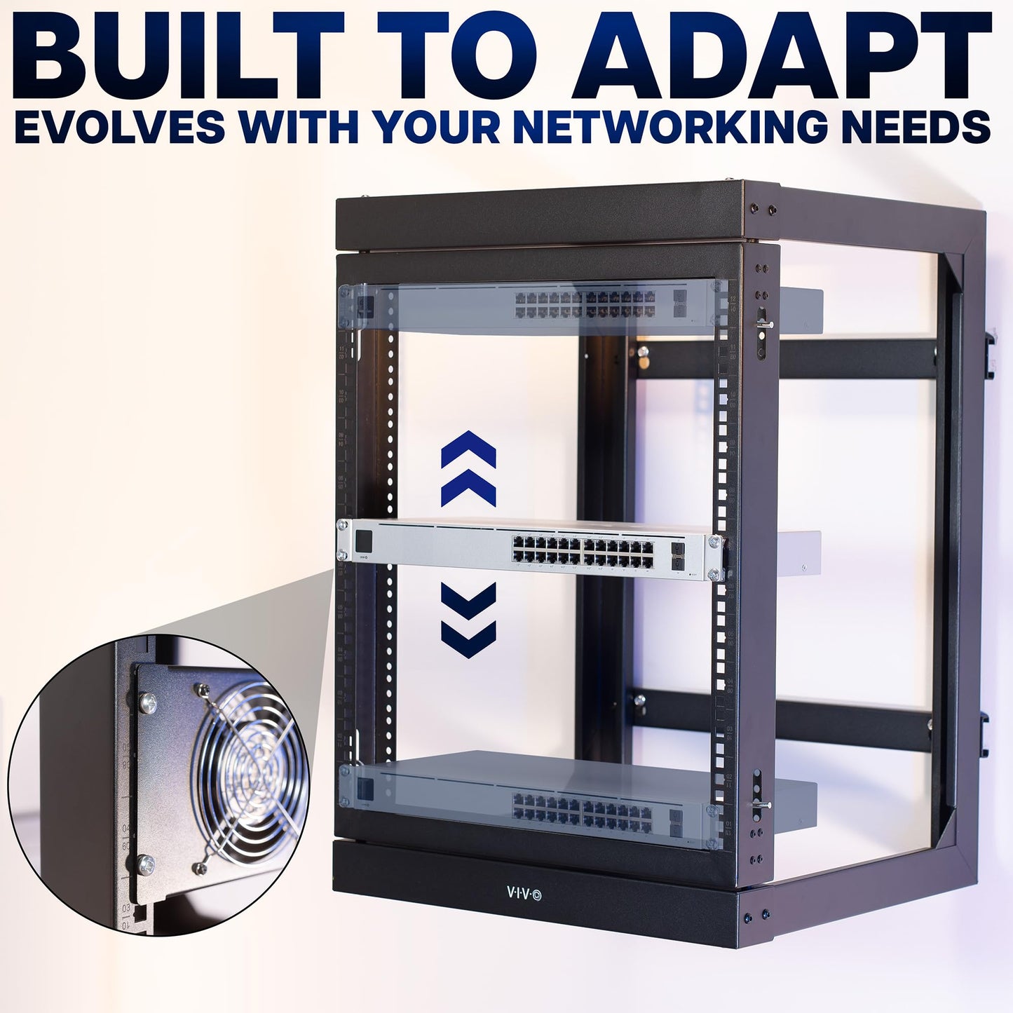 VIVO 12U Wall Mounted Open Frame Server Rack Cabinet for 19 inch IT Network Equipment and AV Devices, 180 Degree Swing Gate, 18.5 in Deep, Black, MOUNT-SC12U