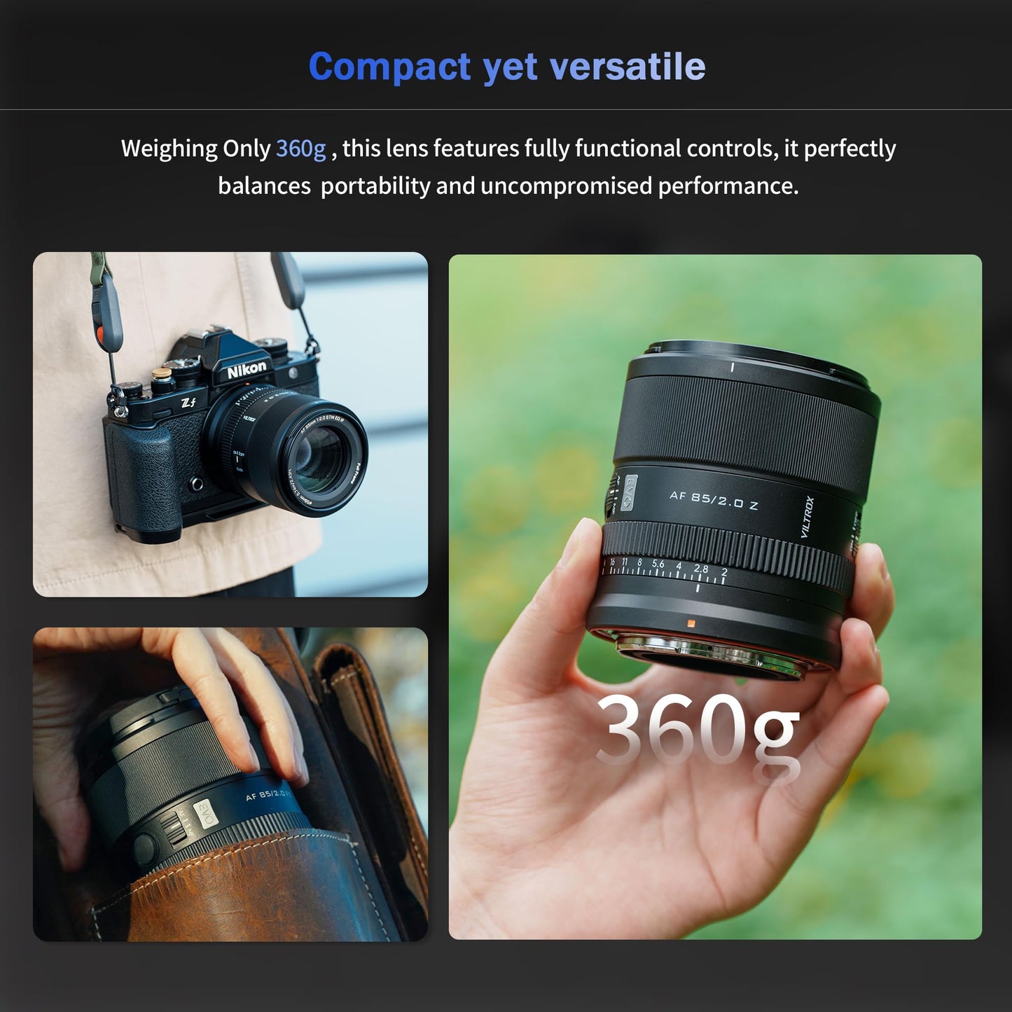 VILTROX AF 85mm F2.0 EVO Z Lens for Nikon Z-Mount, AF 85mm f/2 Z, Prime Wide Angle Lens Compatible with Nikon Z Mount Cameras Zfc Z50 Z5 Z6 Z7 Z8 Z9 Z7 Mark II (for Nikon Z)