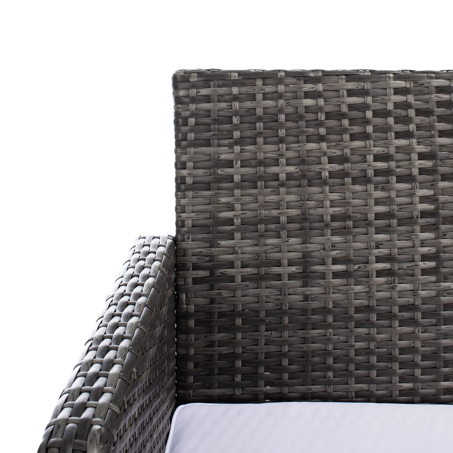SAFAVIEH Outdoor Collection Aboka Grey Brown/White Cushion 4-Piece Conversation Patio Set PAT7505C