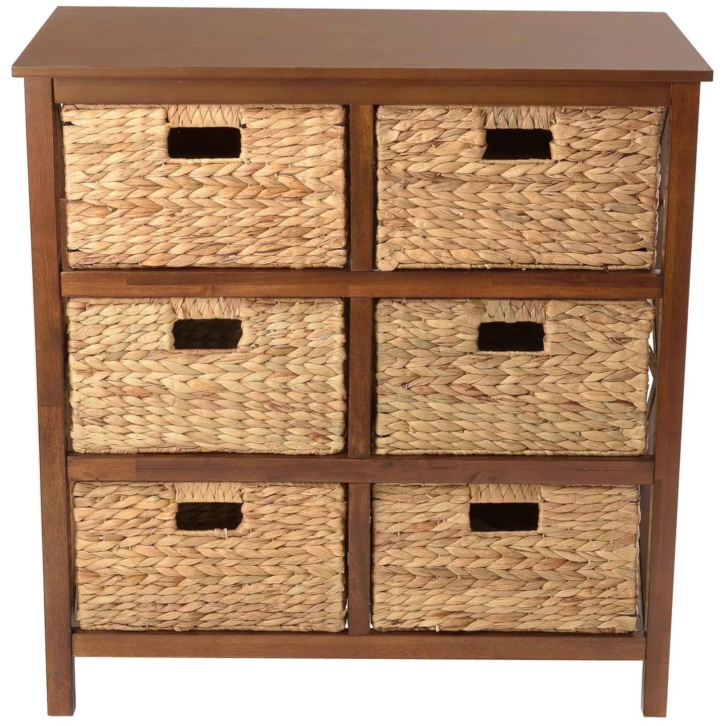 eHemco 3 Tier X-Side End Storage Cabinet, Walnut