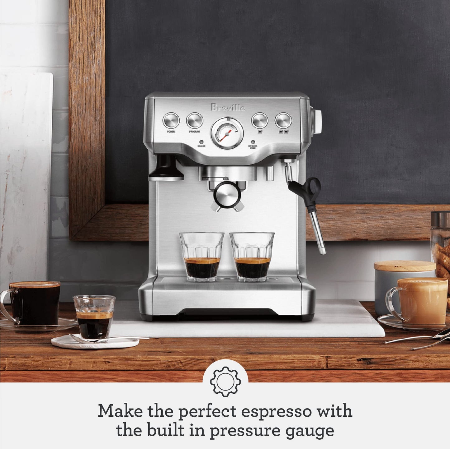 Breville Infuser Espresso Machine BES840XL, 10.25 x 12.5 x 13.25 Inches, Black Sesame