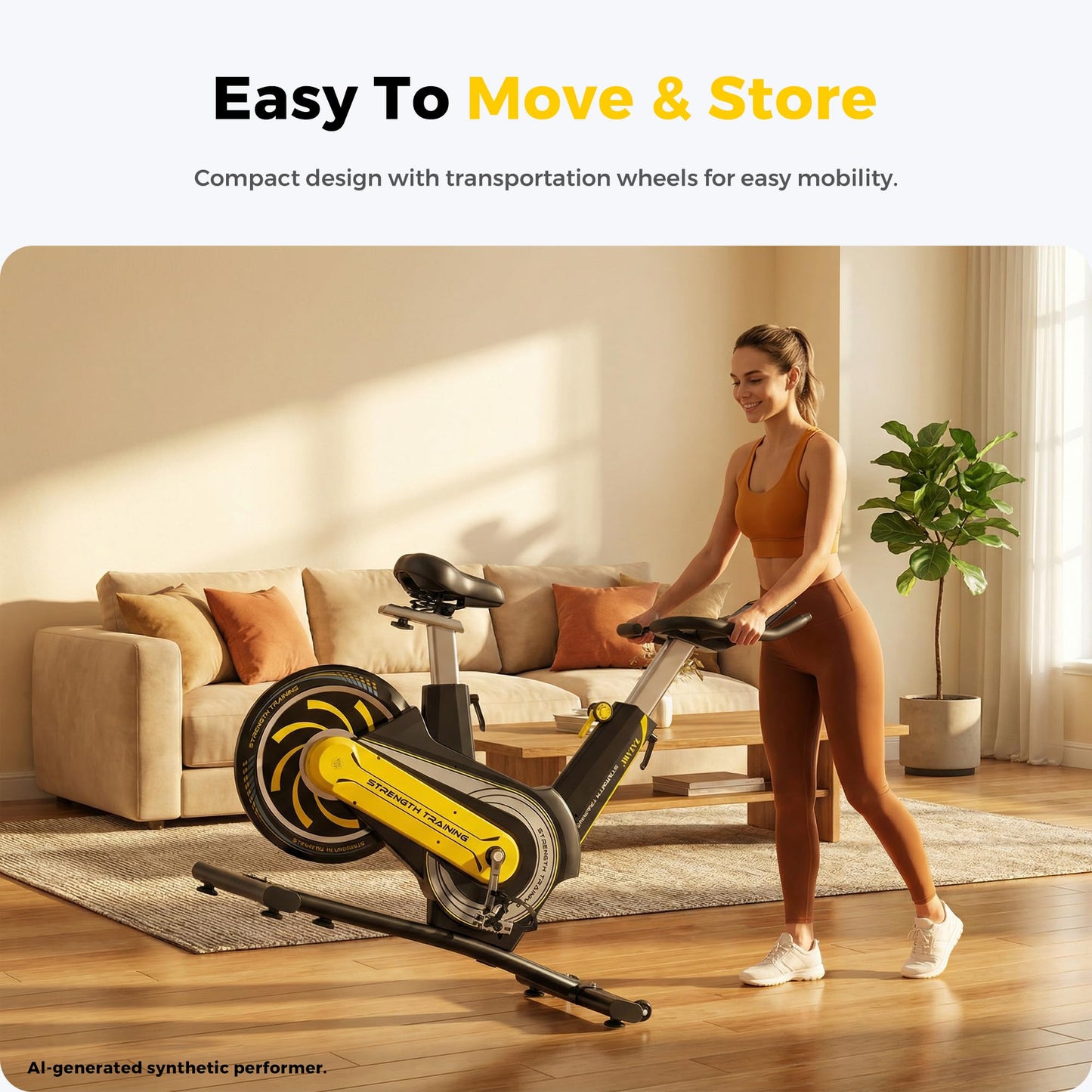 ZAZARI Compact Magnetic Exercise Bike, Black