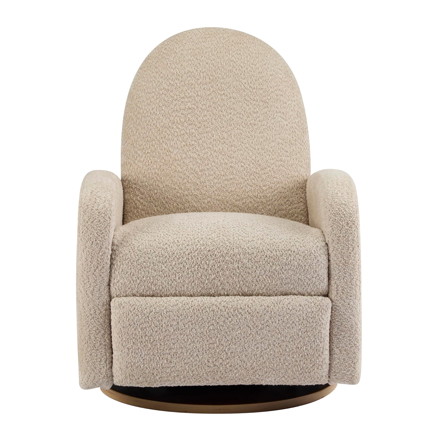 Merax Boucle 360 Swivel & Glider Recliner Chair, Soft Bedroom Sofa Chair with with Thicker Seat Cushion, Modern Home Theater Seating for Living Room Almond