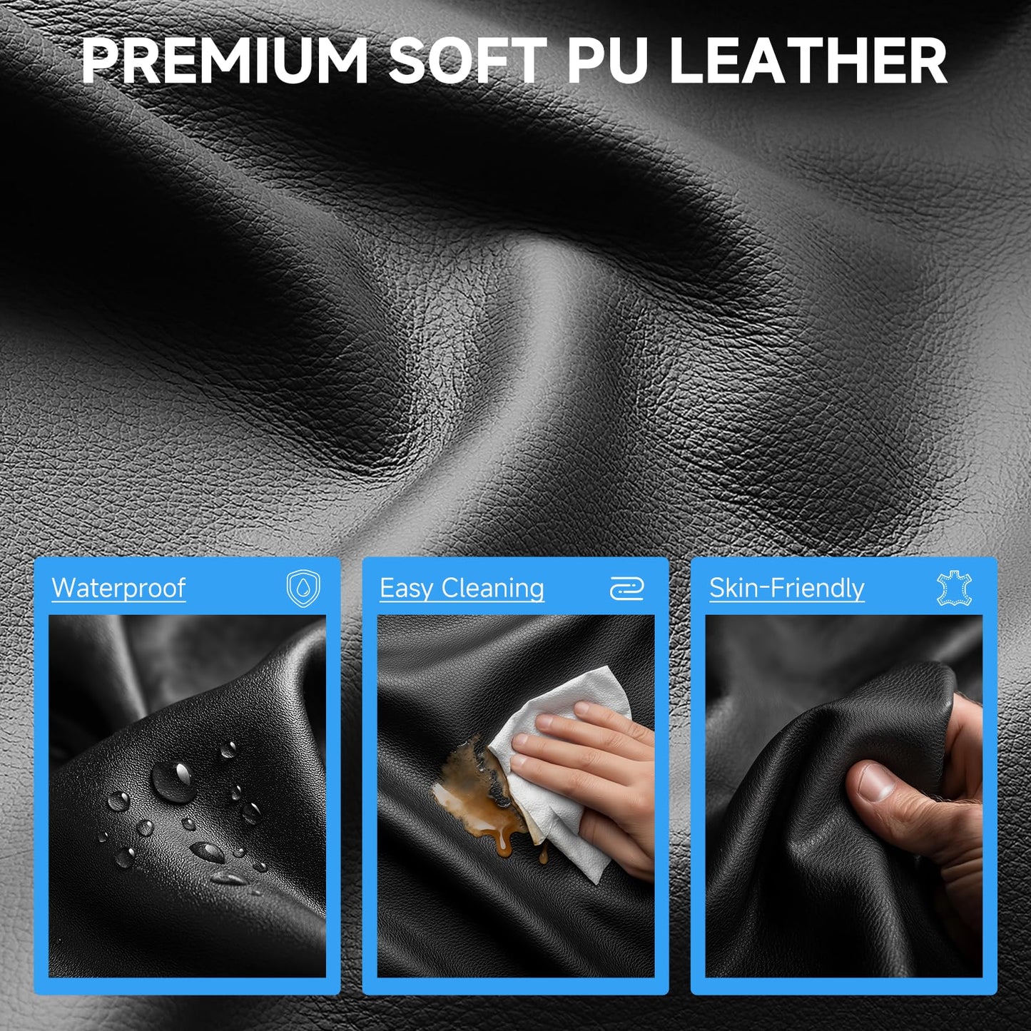 GTPLAYER Gaming Chair,Office Chair with Pocket Spring Lumbar Support, Ergonomic Comfortable Wide Office Desk Computer Chair with Outward Fixed Soft Armrests and Footrest (PU Leather, Black)