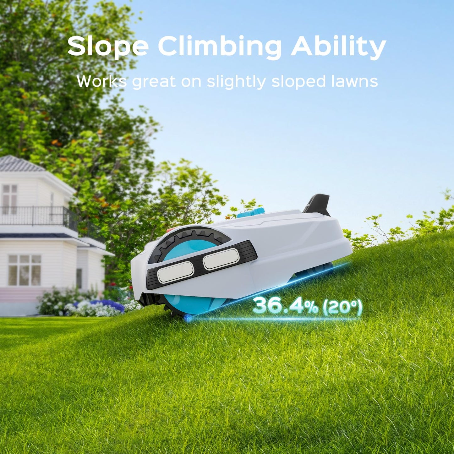 YARDCARE M800Plus Cordless Robot Lawn Mower with GPS + Visual Navigation, Bow-Shaped Path Mowing, APP Control, 4.0Ah Automatic Robotic Lawnmower for 1/5 Acre, Obstacle Avoidance, Height Adjustment