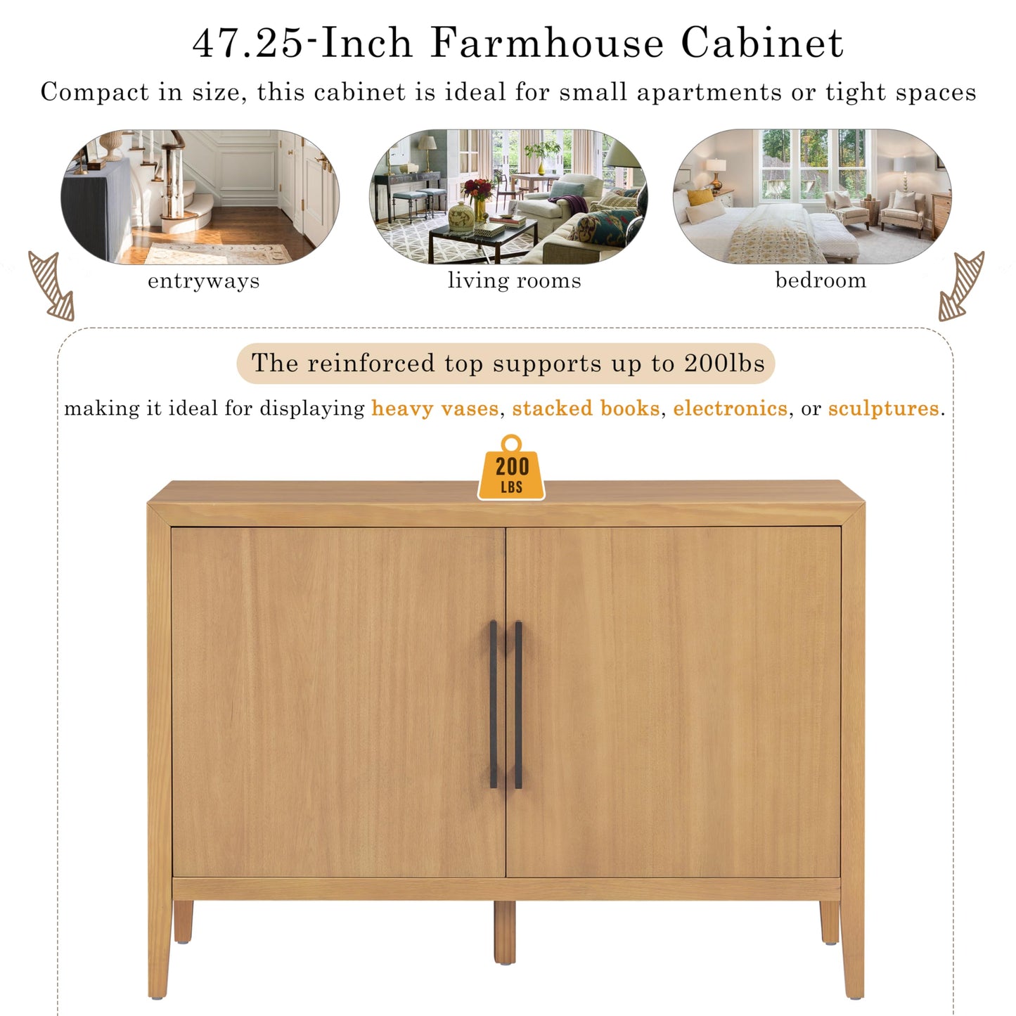 Merax Modern Wood Buffet Sideboard with 2 Doors
