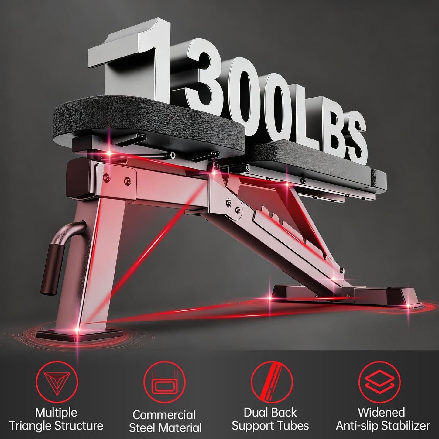 JOROTO Adjustable Weight Bench for Home Gym, Heavy-duty 1300LB Capacity