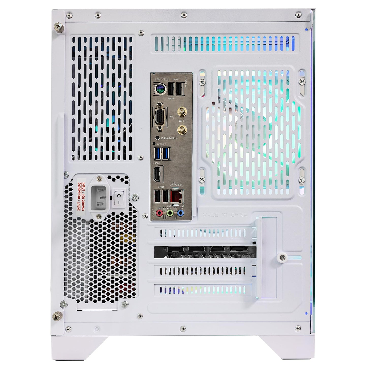 HOENGAGER Software ARGB Control Gaming PC Desktop - AMD Ryzen 7 9800X3D - Radeon RX 9070 XT (16GB) - 32GB DDR5 6000MHz - 1TB PCIe NVMe SSD - White Panoramic Glass Case, RGB Fans, Wi-Fi, Win 11