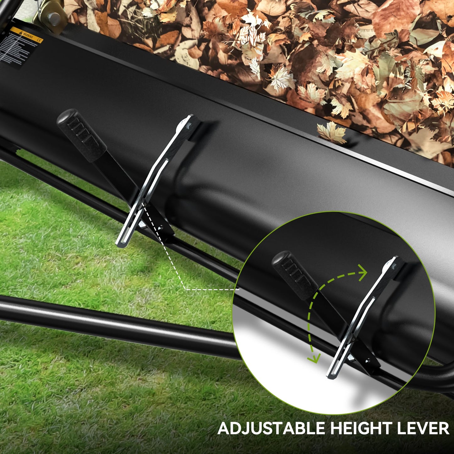 AUTOSAVER88 48" Tow Behind Lawn Sweeper, 25 cu. ft Capacity Pull Behind Lawn Sweeper, Leaf & Grass Collector with Adjustable Sweeping Height and Dumping Rope Design for Yard Lawn