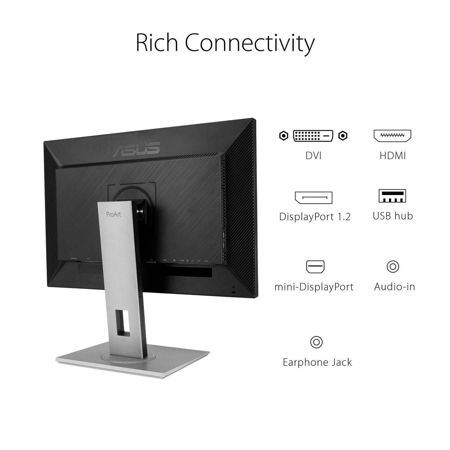 ASUS ProArt Display PA278QV 27” WQHD (2560 x 1440) Monitor, 100% sRGB/Rec. 709 ΔE < 2, IPS, DisplayPort HDMI DVI-D Mini DP, Calman Verified, Eye Care, Anti-Glare, Tilt Pivot Swivel Height Adjustable
