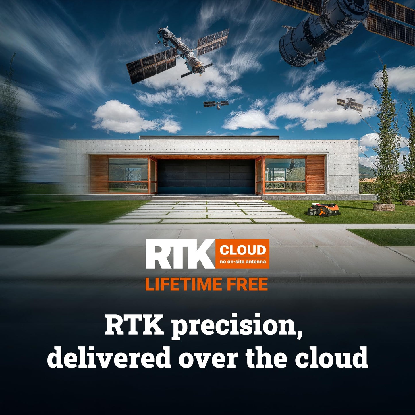 WORX Landroid Vision Cloud Robot Lawn Mower, No Perimeter Wire Robot Mower for 1 Acre, AI Obstacle Avoidance + RTK Cloud Navigation, 30% Slope, Auto Mapping, App Control, Cut-to-Zero, WR340